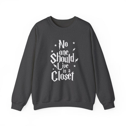 NO ONE SHOULD LIVE IN A CLOSET