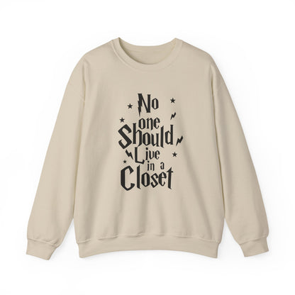 NO ONE SHOULD LIVE IN A CLOSET