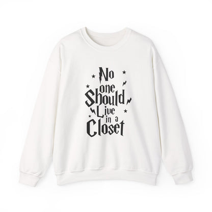 NO ONE SHOULD LIVE IN A CLOSET