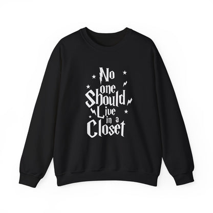 NO ONE SHOULD LIVE IN A CLOSET